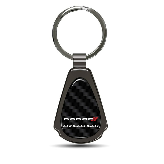 iPick Image Compatible avec Dodge Challenger Porte-Clés en Fibre de Carbone Noire Véritable