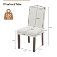thumbnail image 3 of EBQOSK Modern Armless Dining Chairs with Upholstered Fabric,Nailhead Trim and Wood Legs Beige, 3 of 7