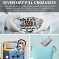 thumbnail image 7 of 7-Days a Week Metal Pill Box - Medication Planner with Medication Dispenser, Fine Pattern, Food Grade PP Compartment.(Silver), 7 of 7