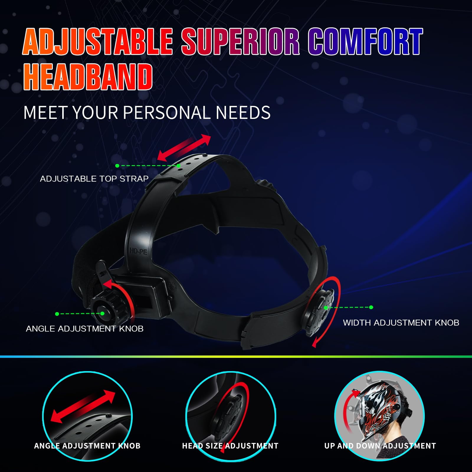 TRQWH Welding Helmet with Light True Color Auto Darkening Welding Helmets for Men Solar Powered Welding Hood with 2 Arc Sensor Wide Shade 4/9-13 for TIG MIG ARC Cool Welder Mask