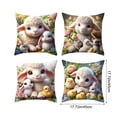 thumbnail image 3 of Japceit Easter Embroidery Style Pillow Cover Set, 4 Piece Simulated Pet Animal Design for Sofa, Festive Decoration Cushion Case, 45x45cm, Washable, 3 of 6