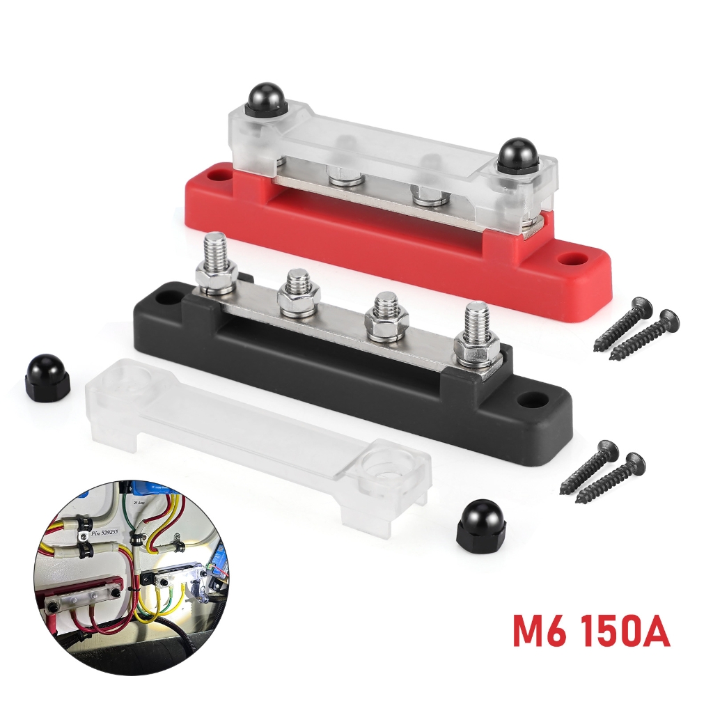Zeiwohndc 48V 150A M6 Terminal Terminals Battery Power Distribution Block With Cover