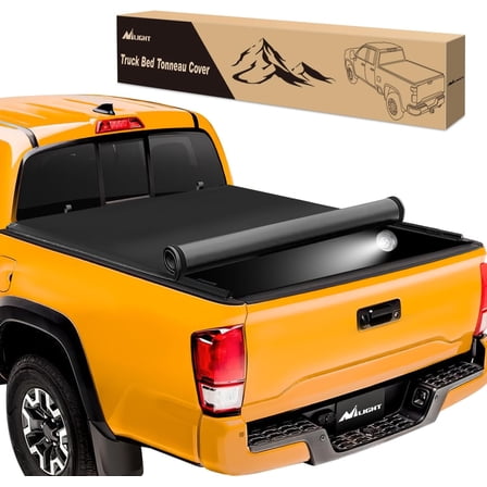 Nilight Soft Roll Up Truck Bed Tonneau Cover Compatible with Toyota Tacoma 2016 2017 2018 2019 2020 2021 2022 2023 6ft