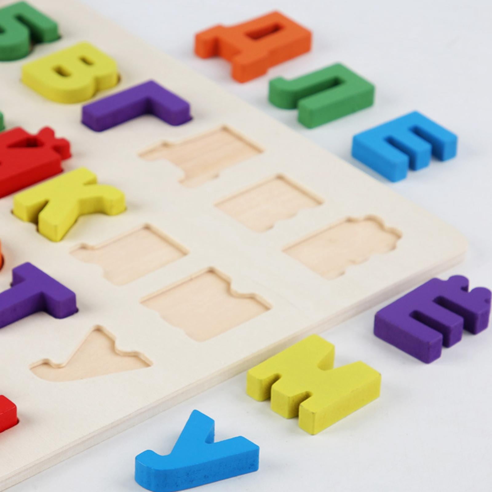 Wood Puzzles Set Russian Alphabet Learning Toys Preschool Learning