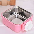thumbnail image 5 of ACDANC Dog Bowl,Removable Stainless Steel Pet Kennel Cage Hanging Food Bowls and Water Feeder Coop Cup Prevent Overflow for Puppy,Medium Dog,Cat,Rabbit - Pink, 5 of 7