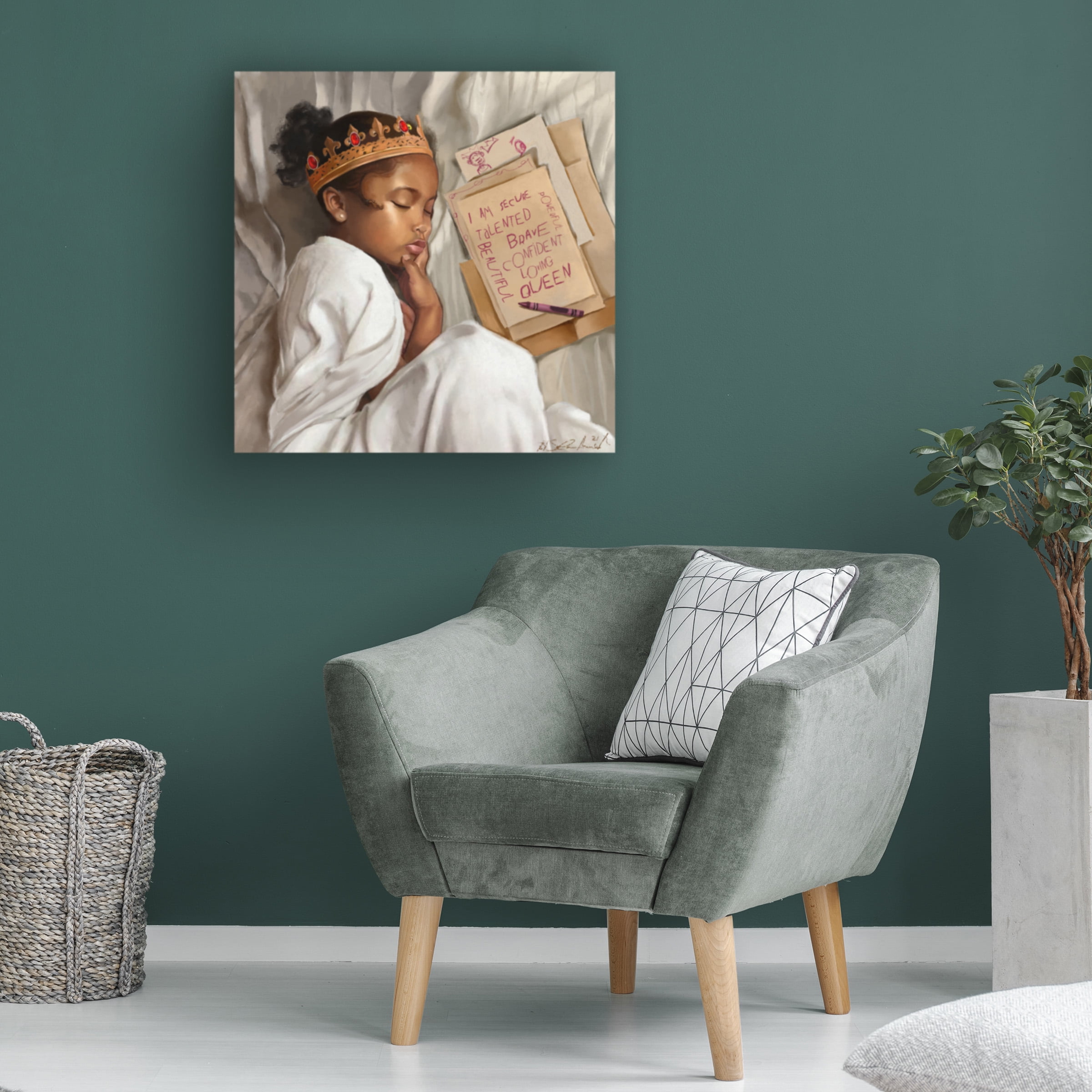 Salaam Muhammad 'Even When Im Sleeping Girl' Canvas Art