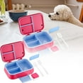thumbnail image 2 of Binwennn Student Worker Microwave Heated Lunch Detachable Partition Silicone Sealed Lunch Self Contained Tableware Portable Lunch Divided Snack Containers Kitchen Scraps Container Rice Storage Storage, 2 of 6