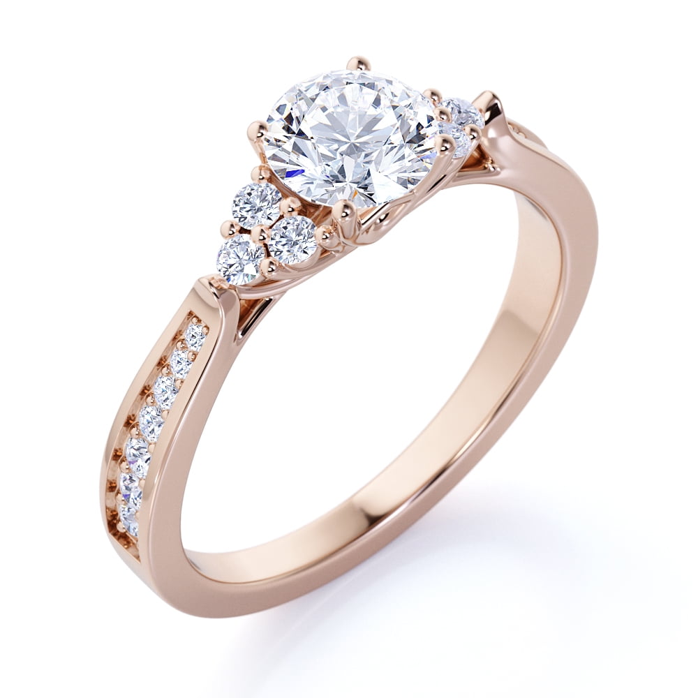 10K Rose Gold Engagement Semi Mount Round Real Diamonds Party Wedding Fine Ring 