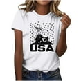 thumbnail image 4 of Weiqiqre Summer Tops for Women American Flag Shirt Women Patriotic Shirts 4th of July Flag Heart Graphic T-Shirts Short Sleeve USA Tee Tops, 4 of 6