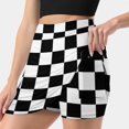 thumbnail image 2 of Mod Checkers Women's skirt Mini Skirts A Line Skirt With Hide Pocket Mod Checkers T Checkboard Black And White Mod Style Ska, 2 of 5