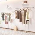 thumbnail image 1 of Wall Mounted Garment Rack, Modern Coat Rack Silver Commercial Clothes Clothing Rack,Cloth Display Rack for Retail Boutiques, Heavy Duty Multi-Purpose Hanging Rod for Closet System Storage, 1 of 1