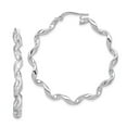 thumbnail image 1 of Solid 925 Sterling Silver Twisted Tube Hoop Earrings - 39mm x 34mm, 1 of 3