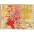 thumbnail image 3 of Rand McNally 24x19 Black Modern Framed Museum Art Print Titled - Colorado Geology - Rand McNally 1879, 3 of 5