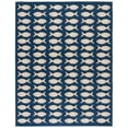 thumbnail image 4 of SAFAVIEH Courtyard Tranter Fishes Indoor/Outdoor Area Rug, Navy/Beige, 6'7" x 9'6", 4 of 10