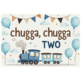 thumbnail image 2 of Cute Train Themed Backdrop Banner for 2nd Birthday Party Decorations with Balloons Clouds and Flags Photography Props Party Supplies Background Decor, 2 of 6