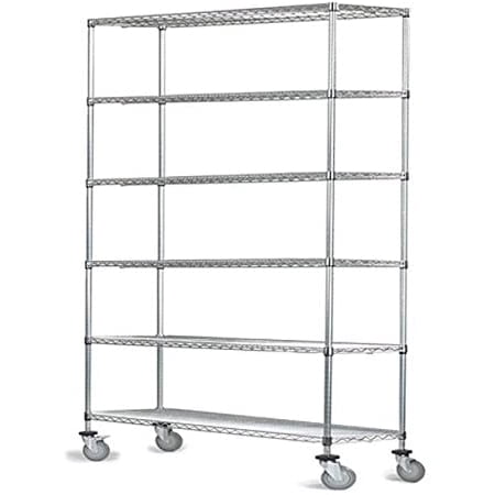 

18 Deep x 42 Wide x 60 High 6 Tier Stainless Steel Wire Mobile Shelving Unit with 1200 lb Capacity