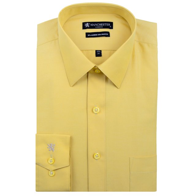 Manchester Camisa de Vestir Regular Fit Trigo, 17" Cuello 33" Manga Manchester 5020A