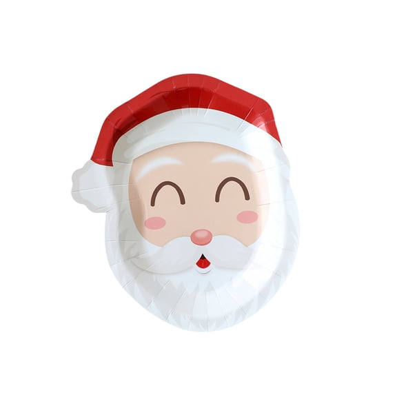 Bwiyojiz Christmas Decorations Home Decoration Count 10pcs Paper Day Shaped Plates Tree Wapiti Santa Claus Party Disposable Dinner Tableware, Gifts for Friend, Multicolor