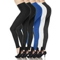 thumbnail image 1 of Kuda Moda 5-Pack Women 3 inch wide waistband Full Length Ankle Legging Pants Yoga Sports Leggings, 1 of 5