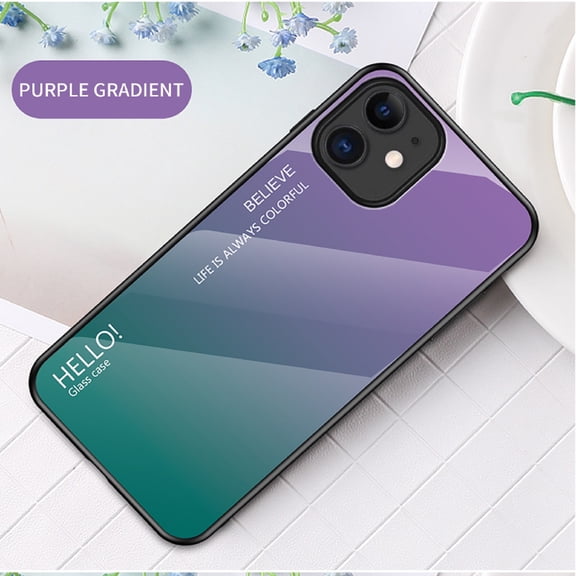 Latrodar The latest fashion mobile phone case anti-fall mobile phone case for 12 Crafted with Care Purple 6.8x4 Inch Home Decor