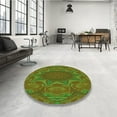 thumbnail image 3 of Ahgly Company Indoor Round Patterned Dark Bronze Brown Area Rugs, 7' Round, 3 of 6