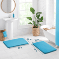thumbnail image 2 of ComfiTime 2 Piece Bathroom Rugs Set – Thick Memory Foam, Non-Slip Bath Mat, Soft Plush Velvet Top, Ultra Absorbent, Small, Large & Long Rugs for Bathroom Floor, Caribbean Sea, 20*32, 2PCS, 2 of 12