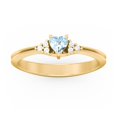 thumbnail image 2 of Birthstone Heart Ring with Shoulder Accents - Aquamarine (March), 2 of 4