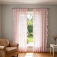 thumbnail image 4 of Burgundy Lace Curtains, Long Vintage Floral Curtains for Bedroom Living Room Light Filtering Maroon French Romantic Window Curtains Modern Wine Decor Pink, 4 of 6