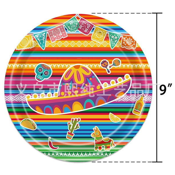 Fiesta temática de carnaval, plato de papel desechable, vaso de