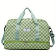 thumbnail image 1 of Portable Checkerboard Pattern Sports Gym Bag, Large Capacity Travel Duffle Bag,, 1 of 5