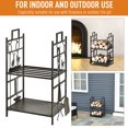thumbnail image 3 of CoSoTower 2-Layer Heavy Duty Firewood Rack Wood Log Fireplace Stacker w/ 4 Tools, Black and Gold, 3 of 7