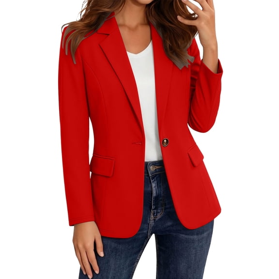 jehdhy Blazers for Women Casual Long Sleeve Button Lightweight Business Casual Work Suit Jacket
