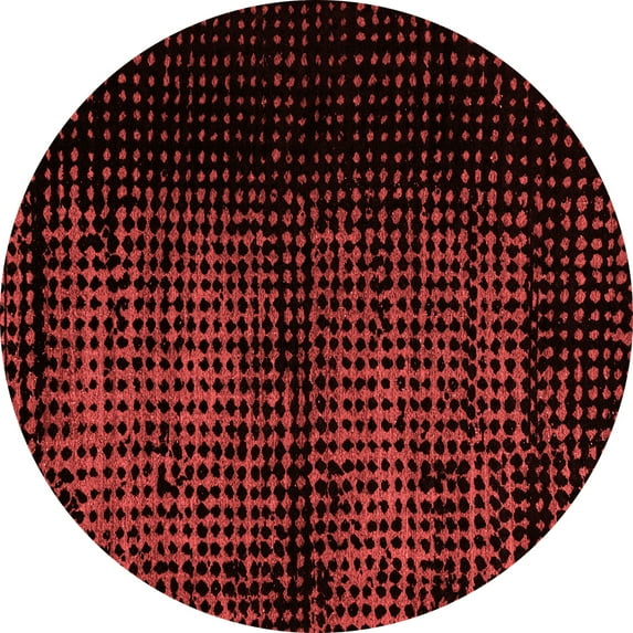Ahgly Company Machine Washable Indoor Round Abstract Red Modern Area Rugs, 6' Round