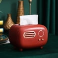 thumbnail image 2 of Retro Radio Pattern Tissue Box, ABS Material Modern Artistic Touch Practical Family Gifts for Home Office, 2 of 5