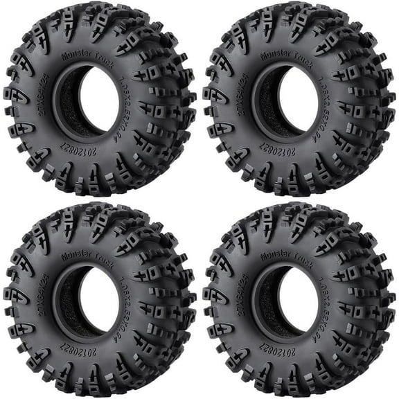 4Pcs 1.1 Tires - 64mm All Terrain Soft Sticky Tires for 1/18 TRX4M 1/24 SCX24 RC Crawlers Car Upgrade Parts(Style A)