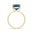 thumbnail image 2 of ANGARA Natural Prong-Set Cushion 5.8 ct London Blue Topaz Cocktail Ring in 14K Yellow Gold for Women (Size-12x10mm) | November Birthstone Jewelry for Women | London Blue Topaz Ring (Ring Size - 9), 2 of 10