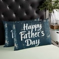 thumbnail image 4 of Happy Father's Day Throw Pillow Cover 16 x 24 Inch Decorative Pillow Cover Dark Blue Shabby Wooden Grain Lumbar Pillowcase Seasonal Rectangle Cushion Case for Couch Sofa Bed Living Room, 4 of 7
