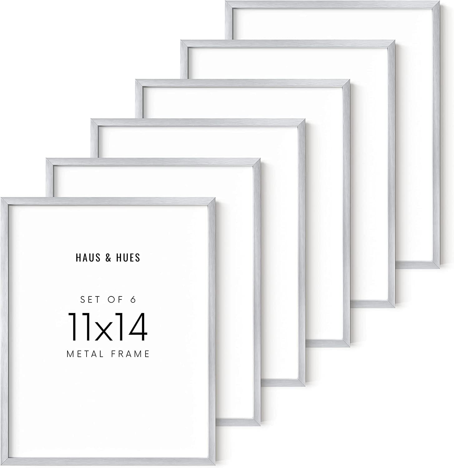 Haus and Hues 11x14 Silver Picture Frames Set of 6 Picture Frames To
