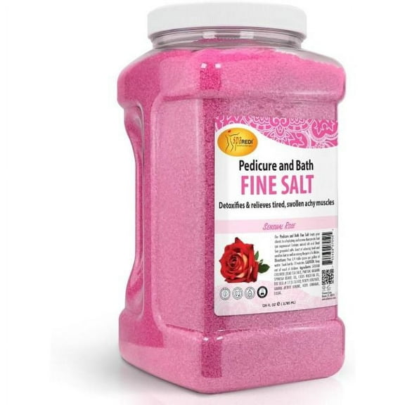SPA REDI - Detox Foot Soak Pedicure and Bath Fine Salt, Sensual Rose, 128oz - Made with Dead Sea Salts, Argan Oil, Coconut Oil, and Essential Oil - Hydrates, Softens and Moisturizes
