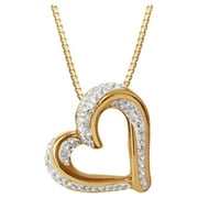 Brilliance Fine Women's Jewelry Slide Heart Pendant Necklace, 18