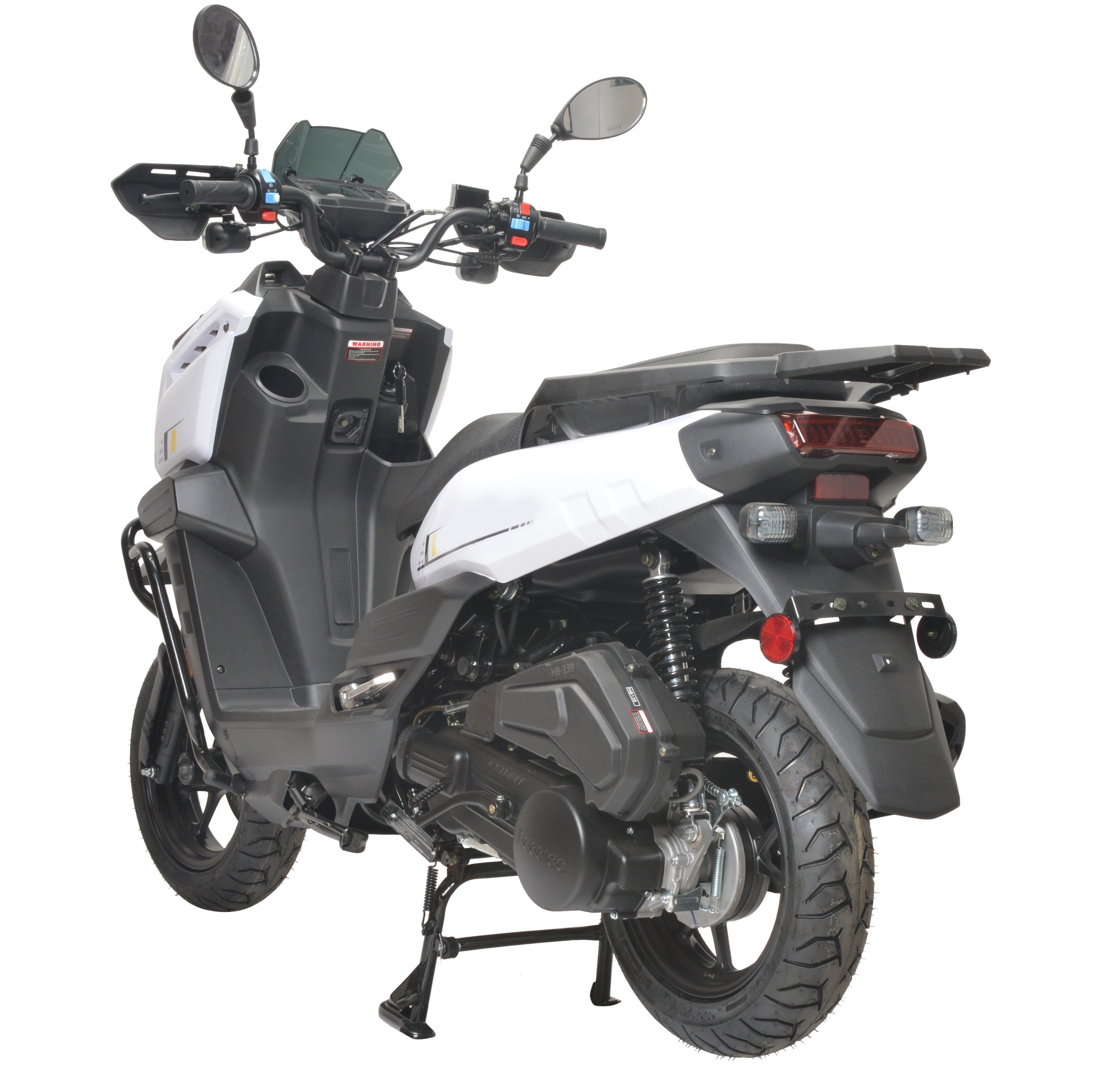 HHH Tank 150 Moped Gas Scooter 150cc Motorcycle Automatic Adult Bike with 12" Aluminum Wheels-White