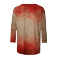 thumbnail image 4 of Fartey 2024 Halloween Shirts for Women Slim Fit 3/4 Length Sleeve Tops Horror Bloody Printed Casual Loose Crewneck Pullover Blouses, 4 of 5