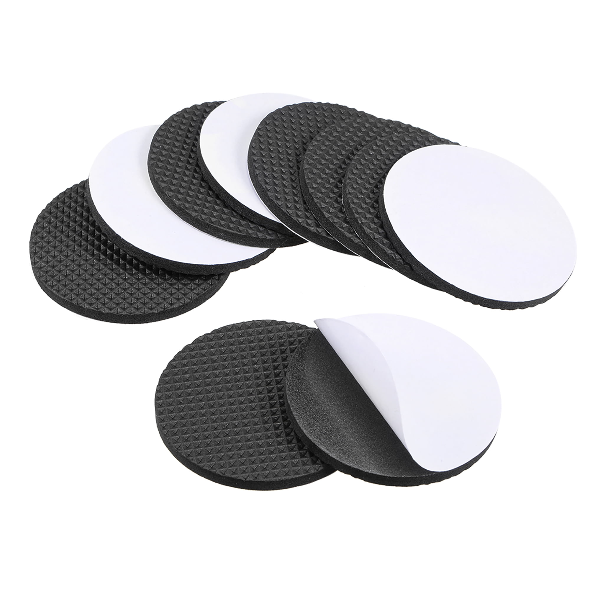 Furniture Pads, Adhesive EVA Pads 60mm Dia 4mm Thick Round Black 10Pcs