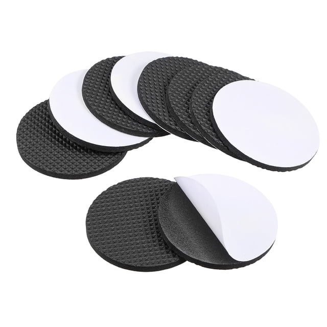 Almohadillas para muebles, almohadillas adhesivas de EVA de 60 mm de diámetro y 4 mm de grosor, redondas, negras, 10 piezas
