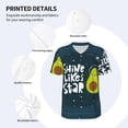 thumbnail image 5 of Fotbe Avocado in Space1 Baseball Jersey Shirt for Men and Women, Casual Short Sleeves Button Down T-Shirt-X-Large, 5 of 9
