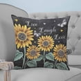 thumbnail image 4 of Sunflowers Rustic 16x16 Pillow Covers Set of 2, Spring Summer Pastoral Flowers Black Throw Pillow Covers Decorative Couch Cushion Case, Microfiber Square Pillowcases for Bedroom Car Living Room, 4 of 7