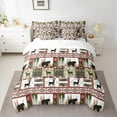 thumbnail image 3 of Manfei Rustic Bear Elk Deer 7pcs Bedding Comforter Set, Western Bohemian Aztec Queen Bedding Sets, Country Animal Reversible Queen Sheet Sets, Breathable Home Decor, 3 of 8