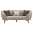 thumbnail image 3 of Ellorie Upholstered Channel Back Curved Sofa Beige, 3 of 12
