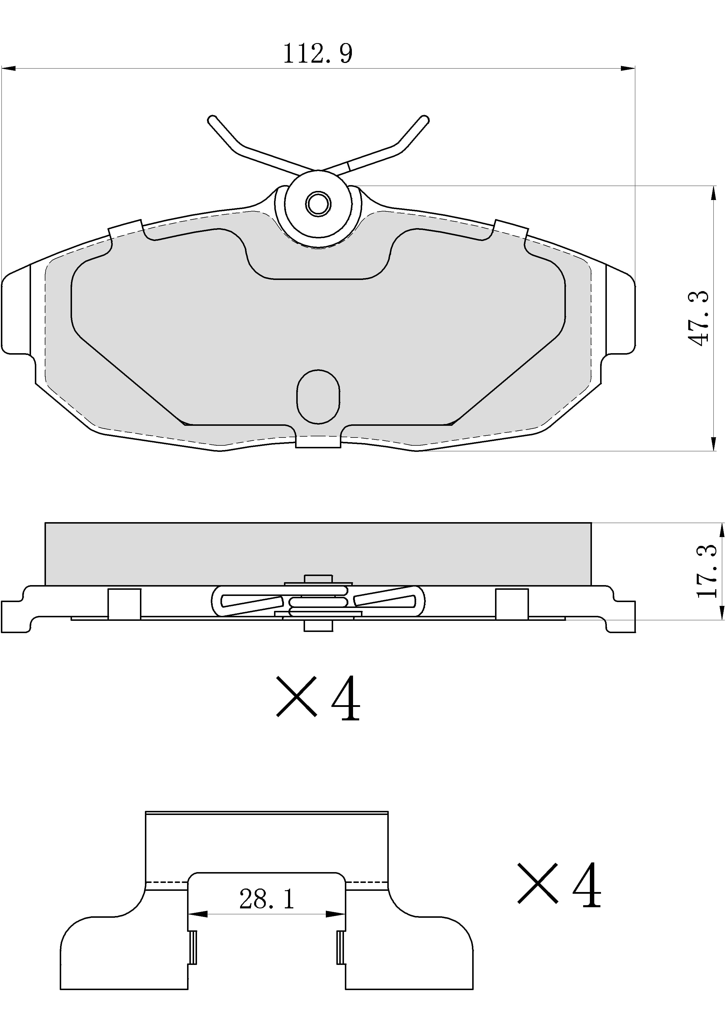 Ultra HC 1000 Brake Pad Set, Rear HC10.1082.0.C, Ford Mustang 2012-2005
