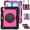 Black&RoseRed, variant on Junayo for iPad Air 11 Inch Case 2024 M2 (6th Gen) Heavy Duty Shockproof Protective Case with Screen Protector Stand and Hand Strap Shoulder Strap